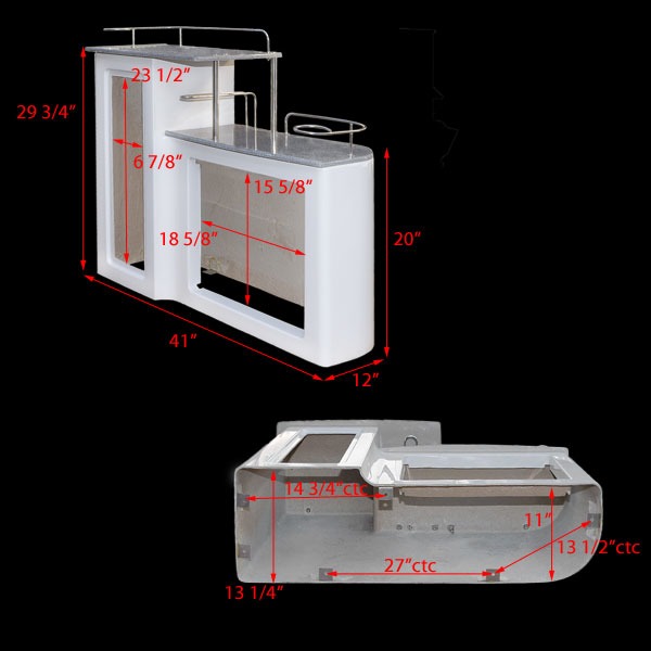 Avalon Fiberglass Pontoon Boat Rear Entry Table Storage