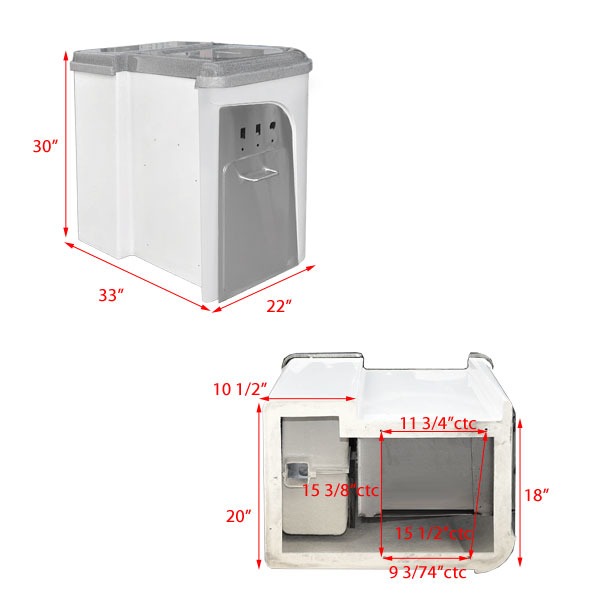 Avalon 125363SL Pontoon Boat Refreshment Storage Console Sink w/ Faucet