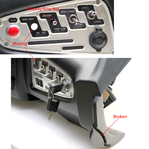 MASTERCRAFT BLACK VINYL PLASTIC BOAT GAUGE SWITCH IGNITION DASH BOARD