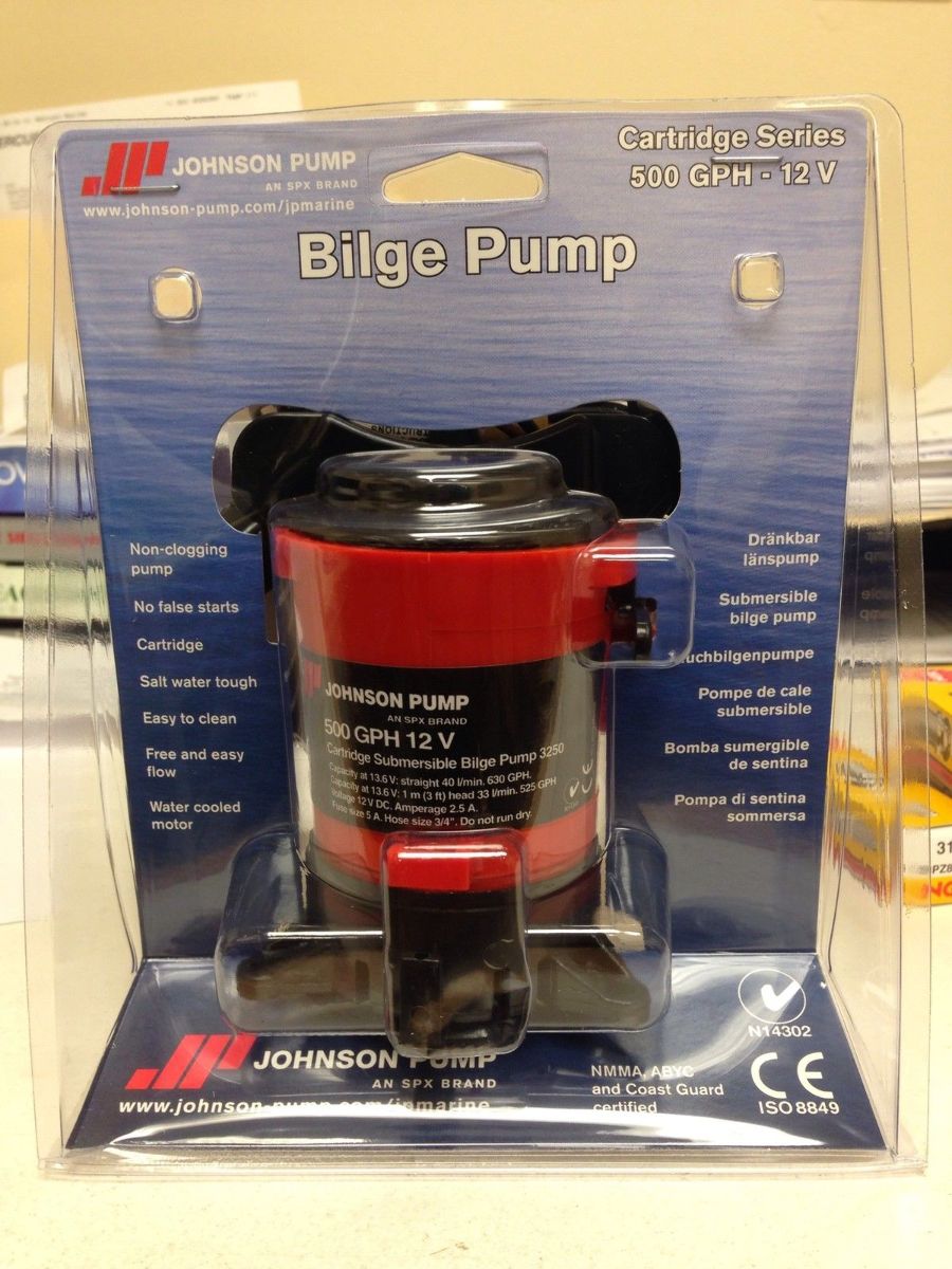 New Johnson Cartridge 500gph 12v Bilge Pump 18932503 eBay