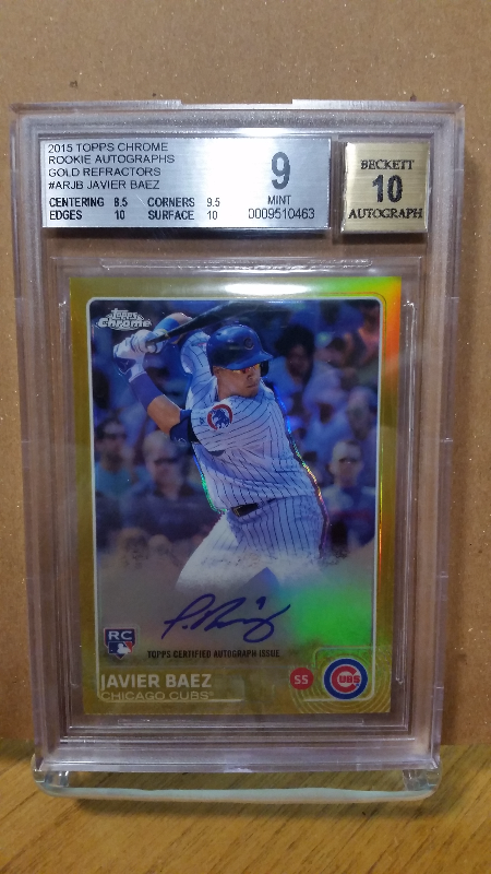 JAVIER BAEZ 2015 Topps Chrome Gold Refractor Rookie Auto Card AR JB BGS 
