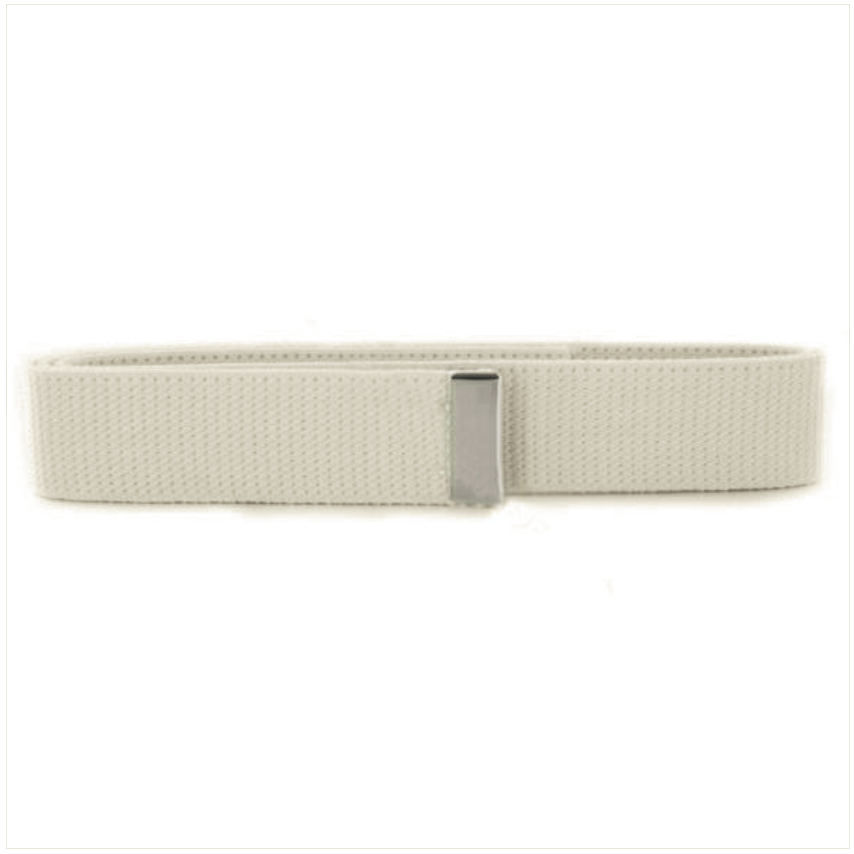 white nylon belt