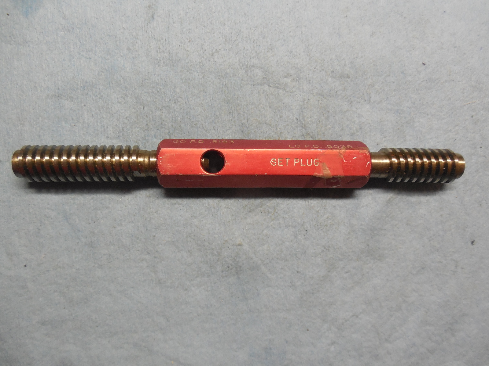 9/16 8 STUB ACME GO NO GO SET THREAD PLUG GAGE .5625 P.D.'S= .5193