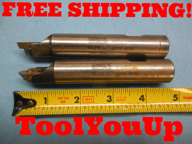 2PCS SANDVIK 3/4 DIA RA215.64 12M19 612 INDEXABLE CHAMFER MILL SINGLE