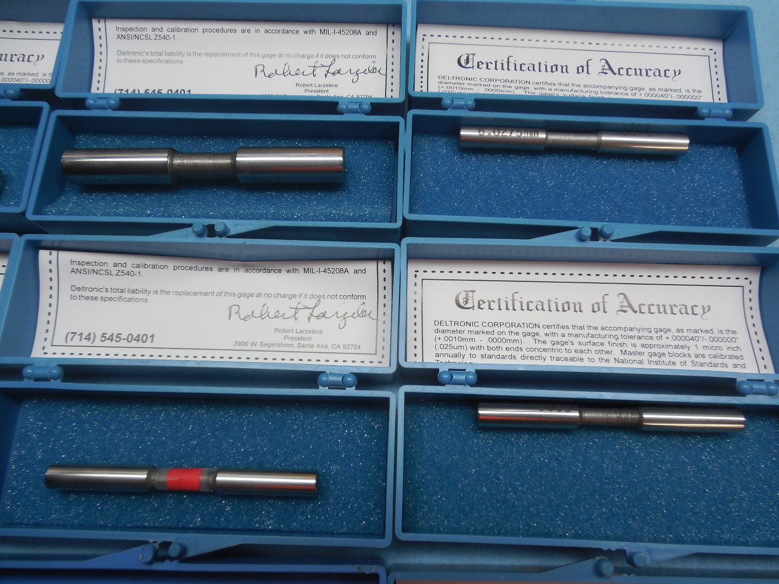 LOT OF 12 DELTRONIC PIN PLUG GAGES .2382 .2381 .2373 .2370 .3949 .3946