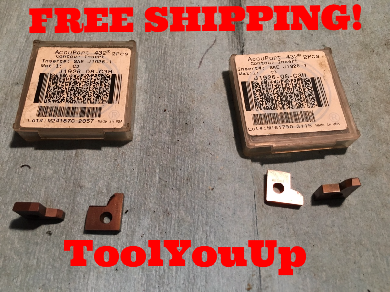 4PCS LIGHTLY USED ACCUPORT 432 SAE J1926 1 C3 H INSERTS CNC TOOLING