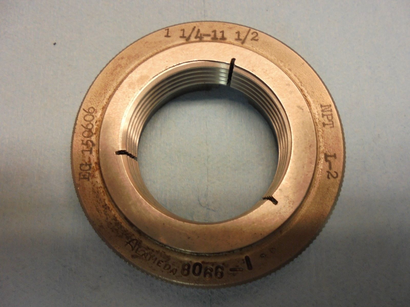 1 1/4 11 1/2 NPT L2 PIPE THREAD RING GAGE QUALITY CONTROL MACHINE SHOP