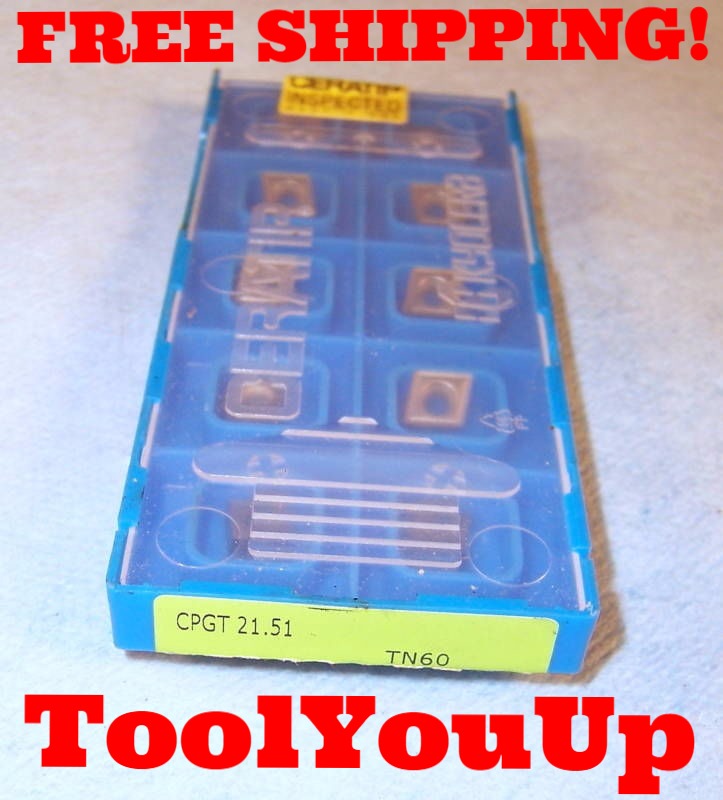 10 PCS KYOCERA CPGT 21.51 TN60 CERATIP INSERTS MACHINE SHOP TOOLING