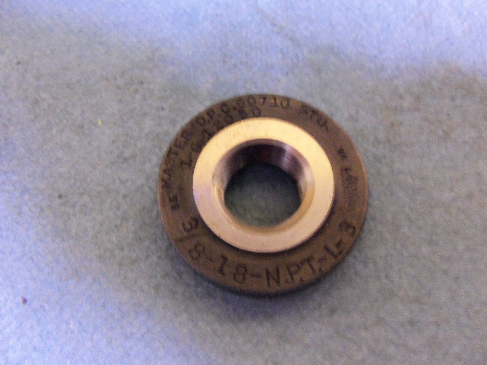 3/8 18 NPT L3 PIPE THREAD RING GAGE .375 N.P.T. GAUGE MACHINIST