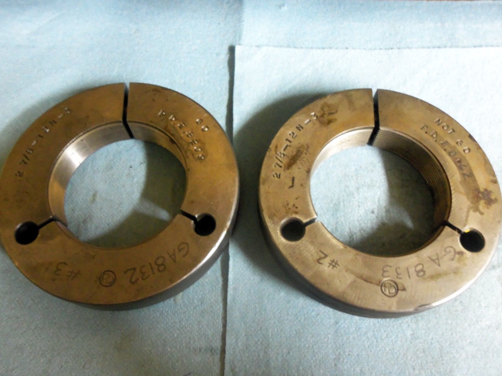 2 7/8 12 N3 THREAD RING GAGE GO NO GO 2.875 GAUGE TOOLMAKER MACHINIST TOOLS