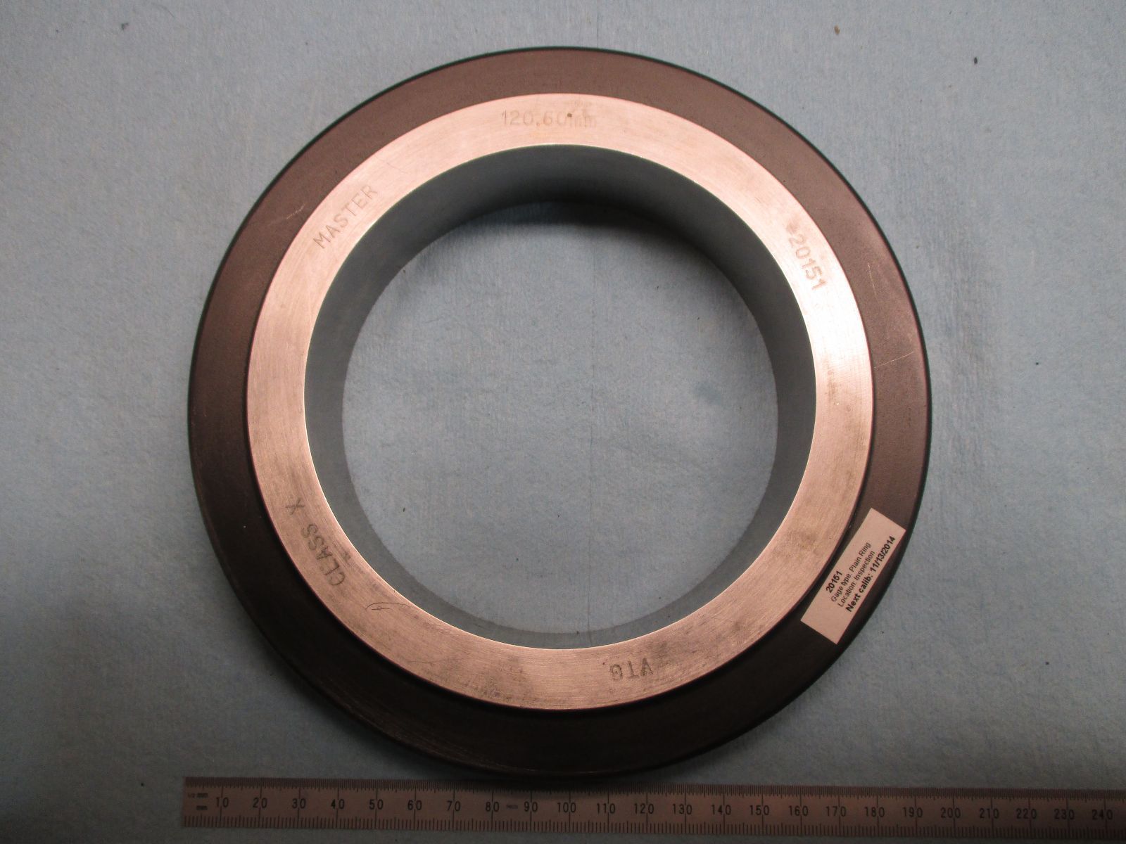 120.60 MM CLASS X METRIC SETTING RING GAGE SMOOTH / PLAIN I.D. DIAL