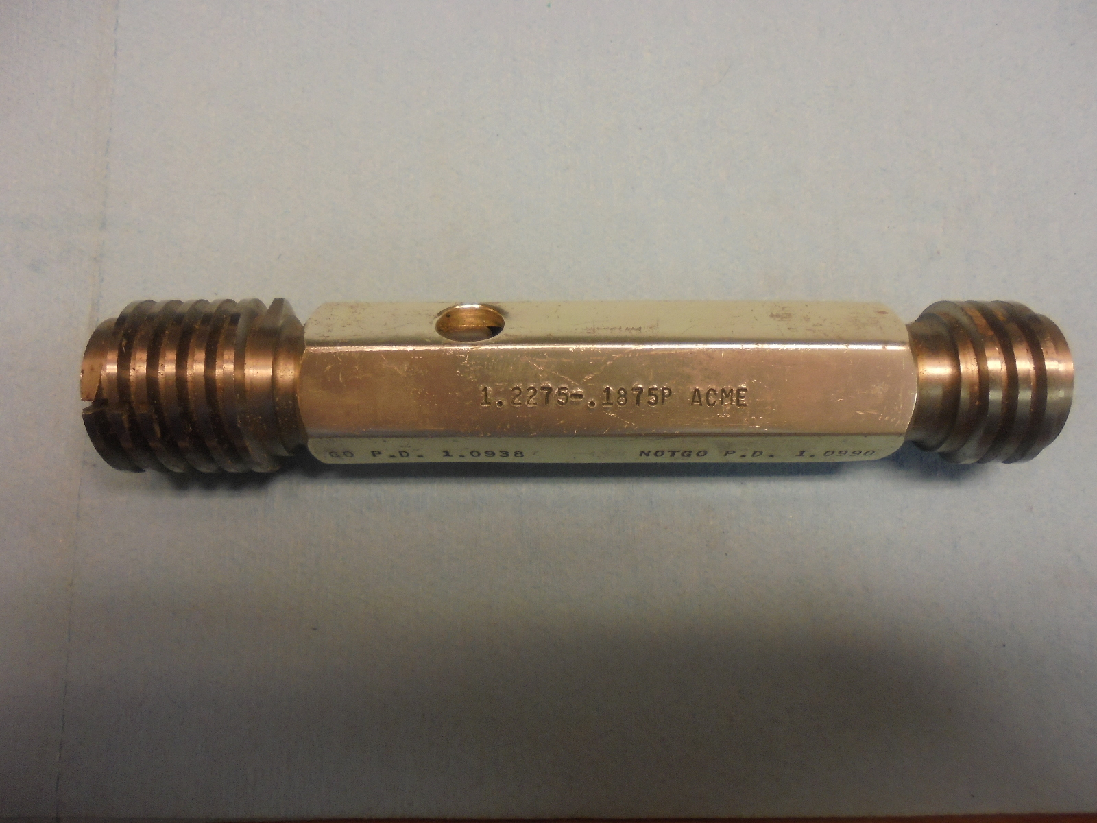 1.2275 .1875 P ACME THREAD PLUG GAGE GO NO GO P.D.'S = 1.0938 & 1.