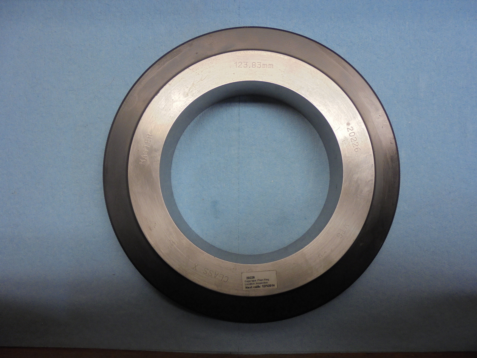 123.83 mm 4.875 CLASS X MASTER SMOOTH PLAIN RING GAGE FOR CALIBRATING