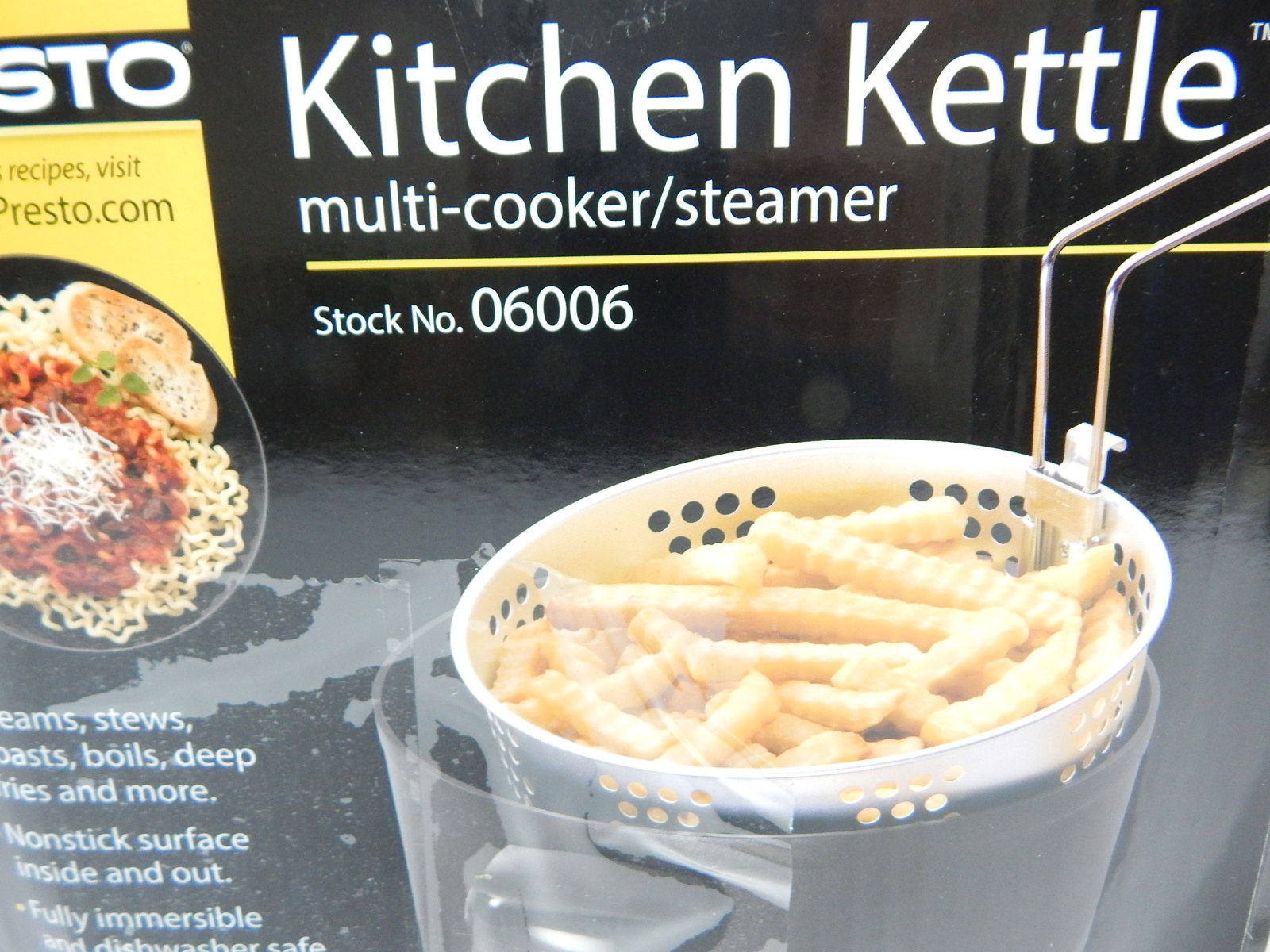 Presto 06006 Kitchen Kettle Multi Cooker Steamer Deep Fryer Open Presto 06006 Kitchen Kettle Multi Cooker Steamer Deep Fryer Open Box