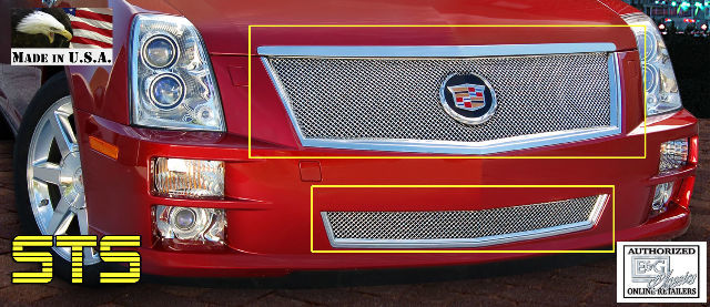 08-2011 Cadillac STS Stainless Steel 2P Fine Mesh Style E&G Grille 1006-0102-08
