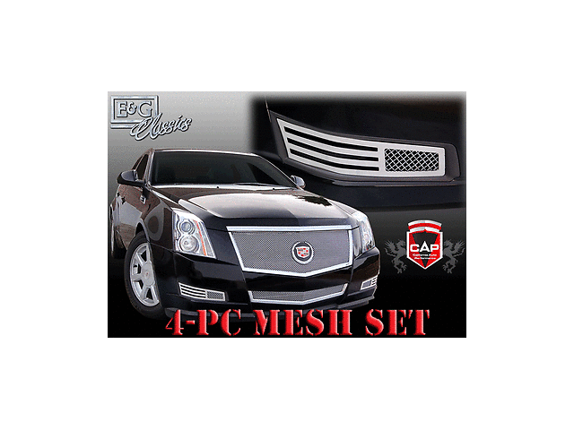 08-13 CADILLAC CTS 4P CHROME FINE MESH E&G GRILLE 1007-0102-08 & 1007-010W-08
