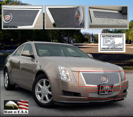 12-13 Cadillac CTS Sedan Stainless Steel 2P Fine Mesh E&G Grille 1007-0102-12MS