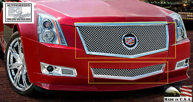 08-2013 Cadillac CTS Stainless Steel 2P Heavy Mesh Style E&G Grille 1007-0104-08
