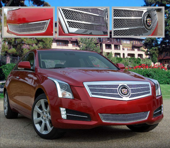 2013 2014 Cadillac ATS Stainless Steel 2PC Twin Bar Fine Mesh Style E&G Grille