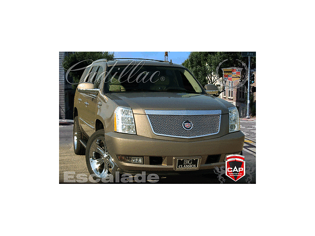 07-2014 CADILLAC CADY ESCALADE CLASSIC CHROME HEAVY MESH E&G GRILLE 1009-0104-07