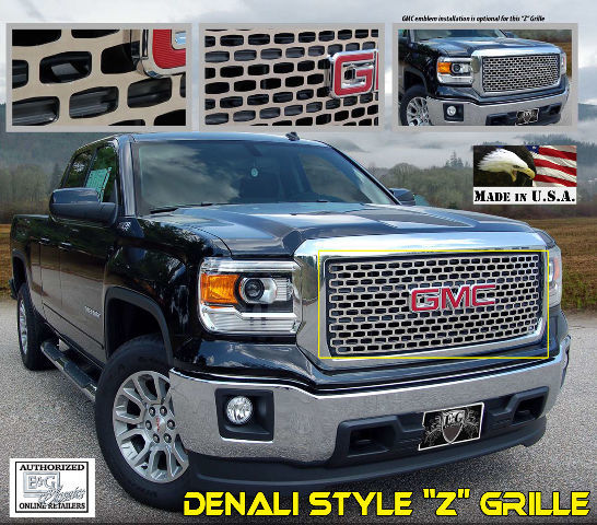 2014 GMC SIERRA 1500 1PC STAINLESS STEEL Z GRILLE BILLET GRILL E&G 1091-0185-14