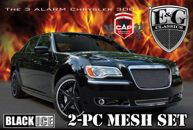 2011 2014 CHRYSLER 300 CHROME BLACK ICE 2P FINE MESH E&G GRILLE SET 1099-B104-11