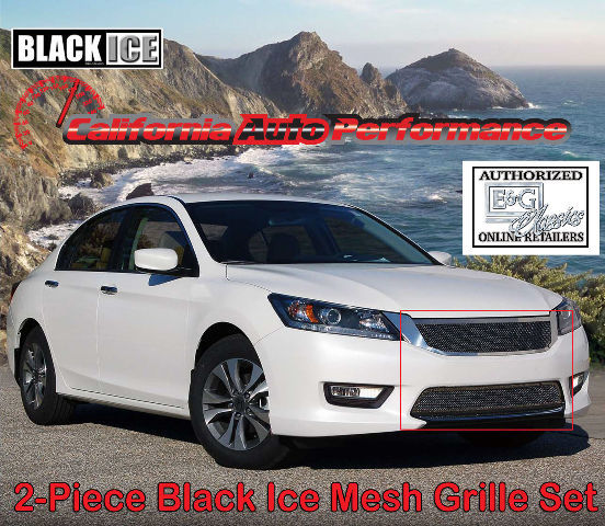 2013-2014 Accord Sedan Black Ice 2PC Fine Mesh E&G Grille Set 1110-B0102-13