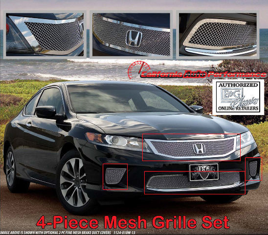 13-14 Accord Coupe 4P Fine Mesh E&G Grille Set 1124-0102-13 and 1124-010W-13