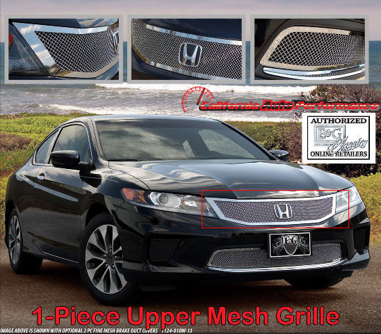 2013 2014 Accord Coupe Upper Stainless Steel Fine Mesh E&G Grille  1124-010U-13