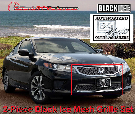 2013-2014 Accord Coupe Black Ice 2PC Fine Mesh E&G Grille Set 1124-B0102-13