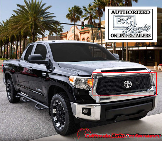 2014 TUNDRA GLOSS BLACK HEAVY MESH E&G UPPER CHROME GRILLE 1276-0104-14B