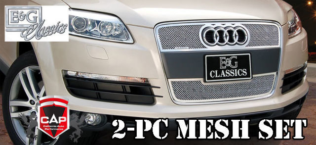 2006-2008 AUDI Q7 2-PC CHROME FINE MESH E&G GRILLE 1380-0102-06