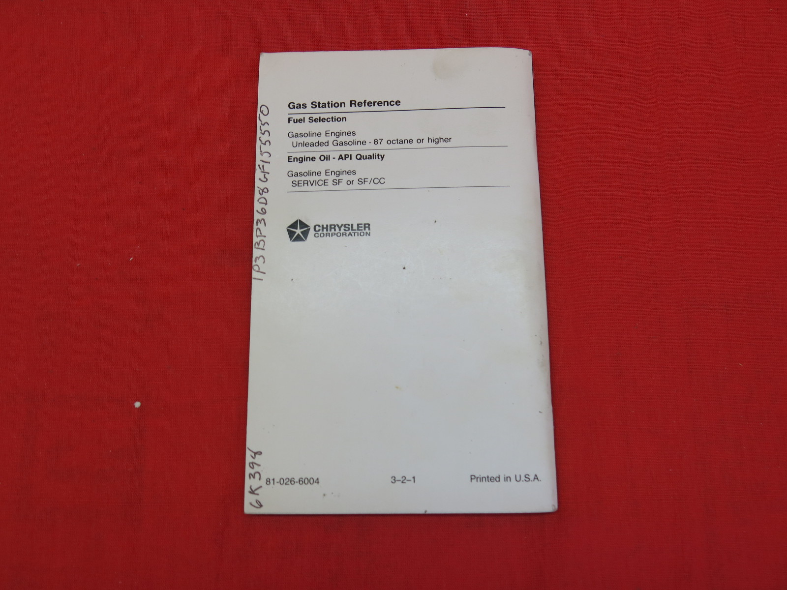 1986 Plymouth Reliant Owner's Manual