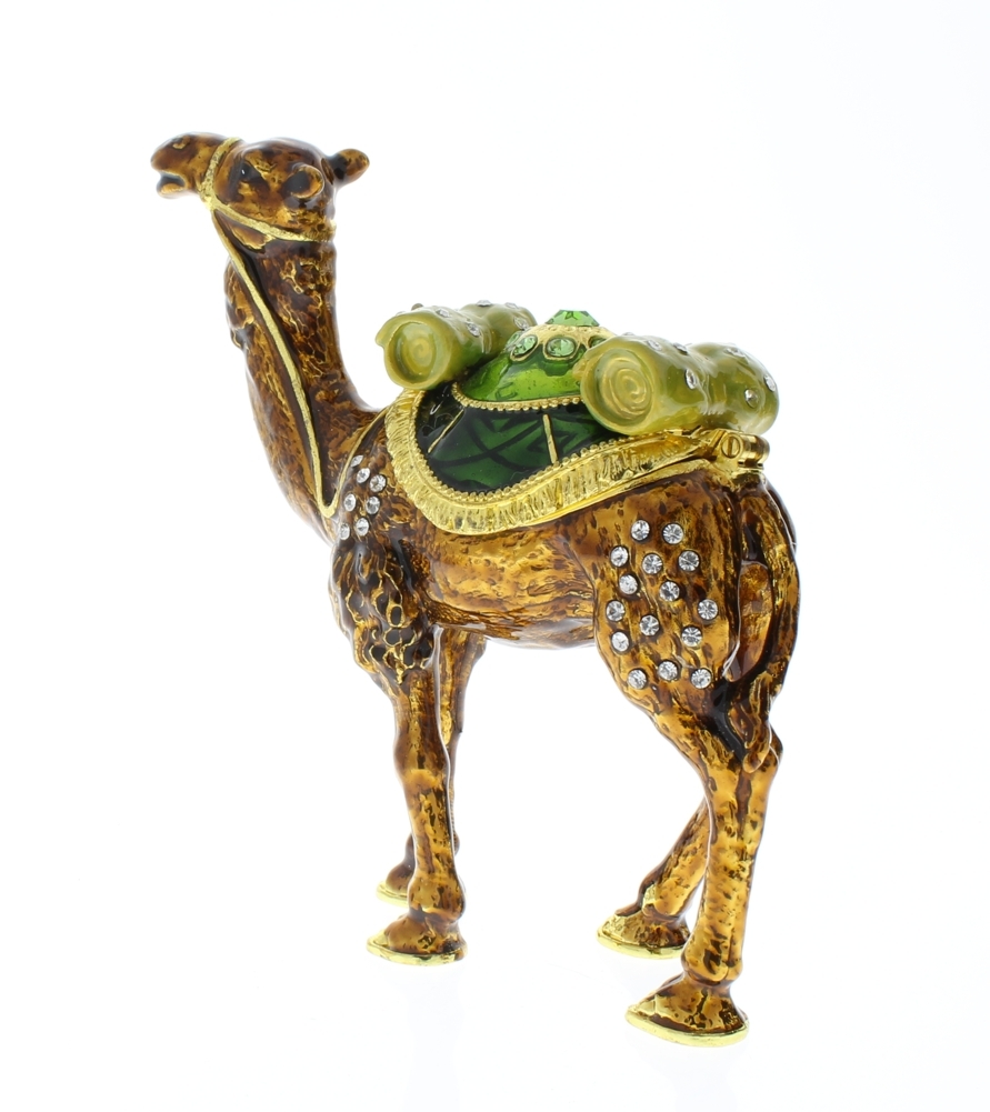 Jeweled Jeweled Brown Standing Camel Ciel Collectible Hinged Trinket