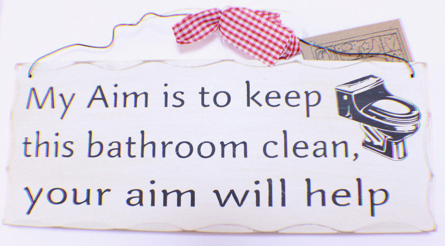 Your Aim Keeping The Bathroom Clean Will Help Wooden Wall Plaque Decor Sign