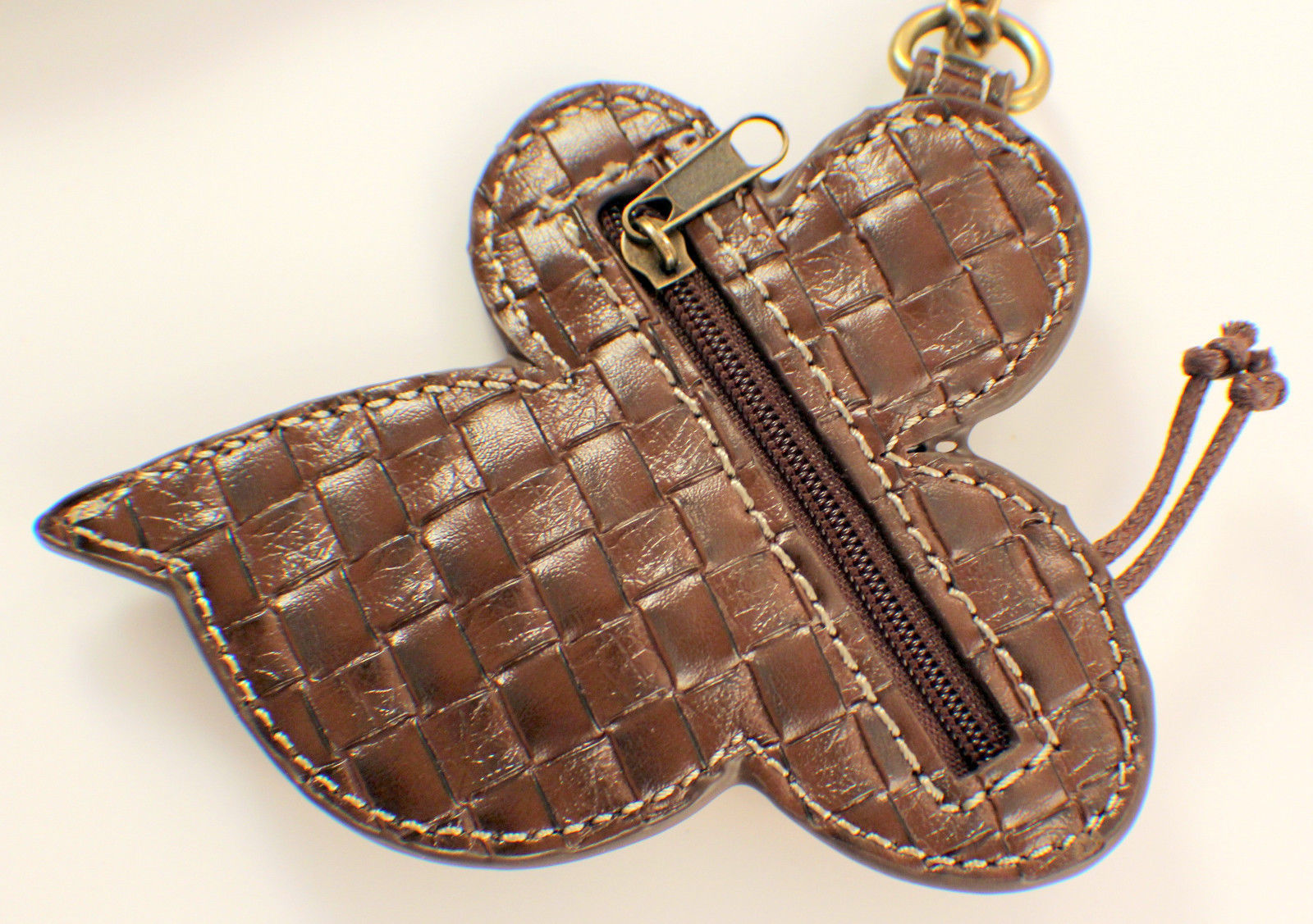 Chala Bumble Bee Clutch Purse Canvas & Leather Coin Key Chain Fob