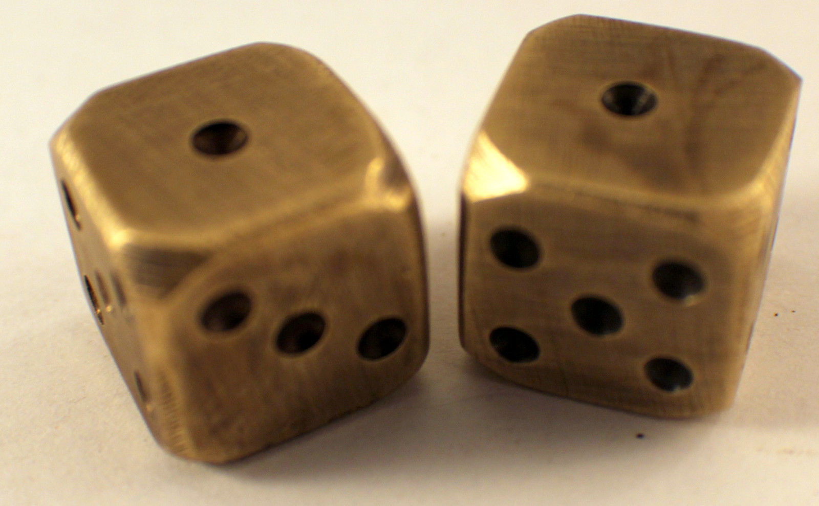 Solid Brass Pair Of Dice With Rounded Edges And Antique Patina eBay