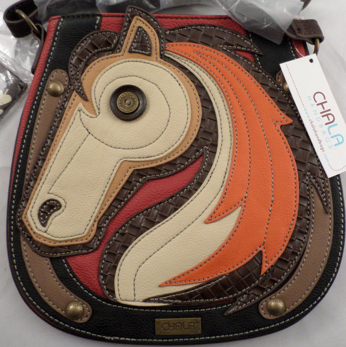 Chala Cross Body Messenger Style Equestrian Horse Lovers Purse Handbag