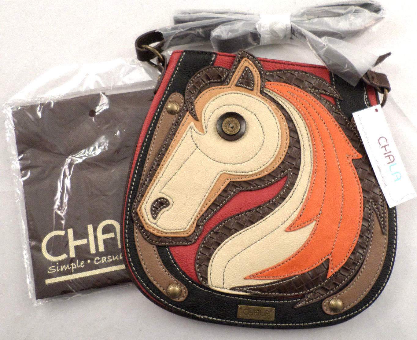 Chala Cross Body Messenger Style Equestrian Horse Lovers Purse Handbag