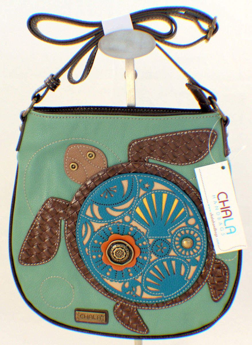 Chala Cross Body Messenger Style Sea Turtle Purse Handbag Chala Cross Body Messenger Style Sea Turtle Purse Handbag Leather