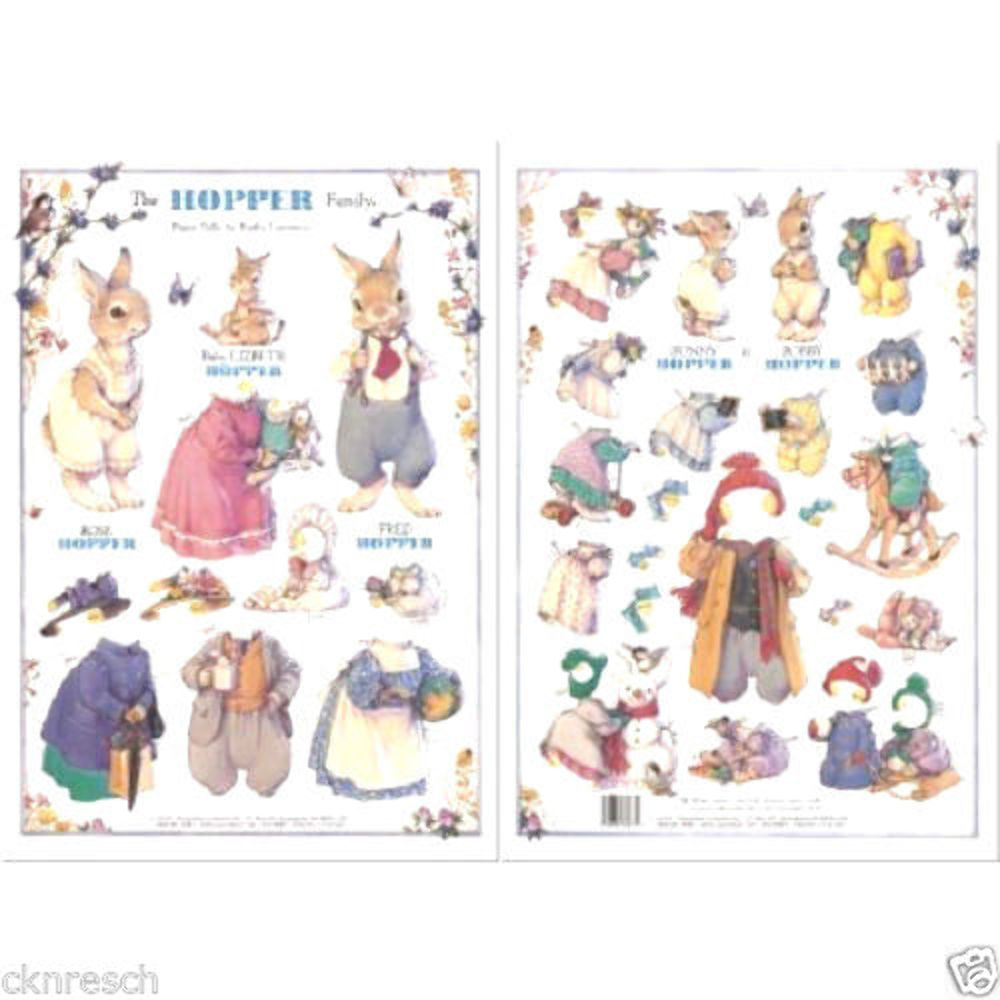 Shackman The Hopper Bunny Rabbit Family Paper Doll And Clothes Set Shk29