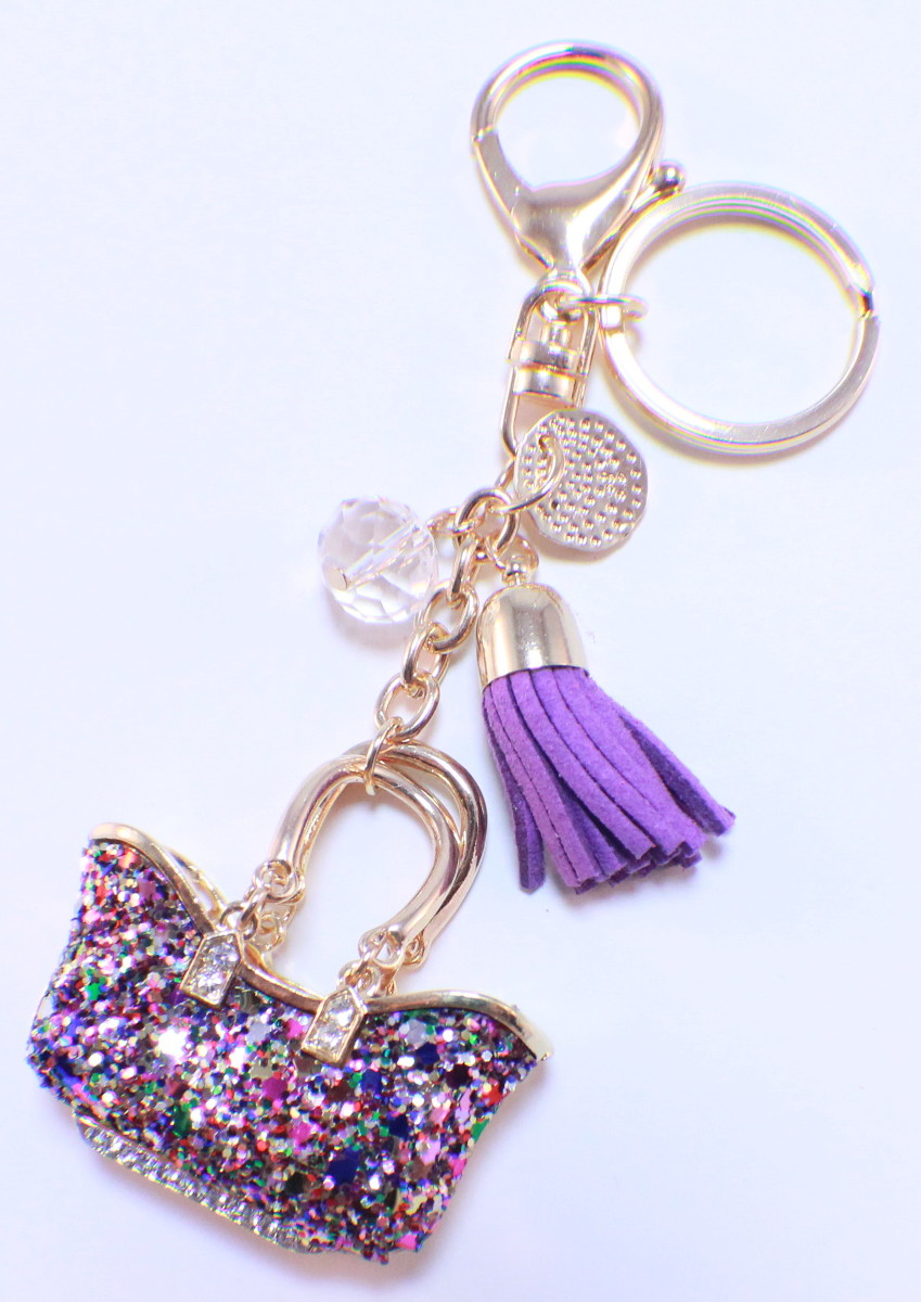 Rhinestone Bling Key Chain Fob Phone Purse Charm Glitter Handbag eBay