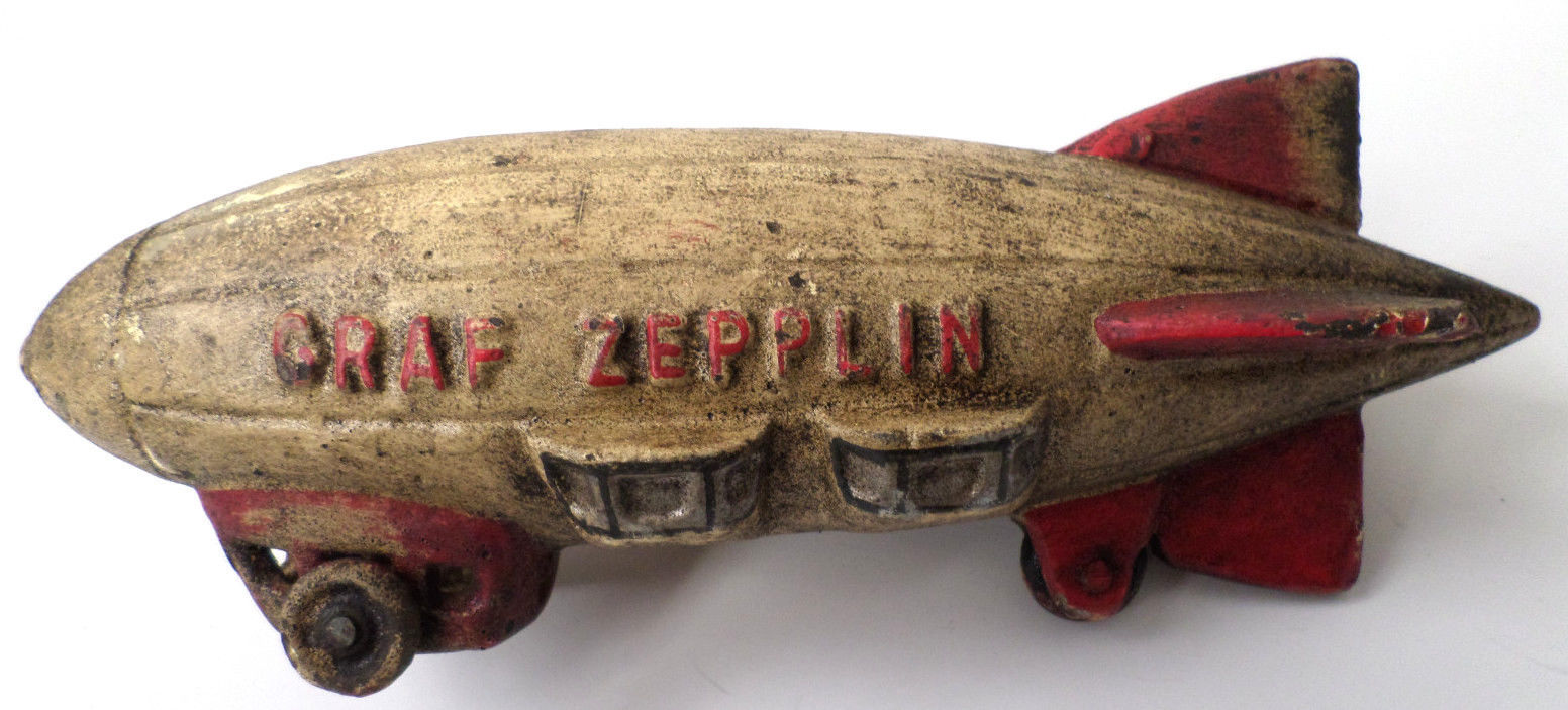Graf Zepplin Zeppelin Cast Iron Toy Blimp Vintage Style Paper Weight Office