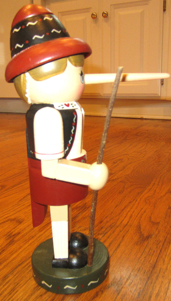 Zim Zims Wooden 12" Rare Nutcracker Pinocchio Collectible Figurine Z96