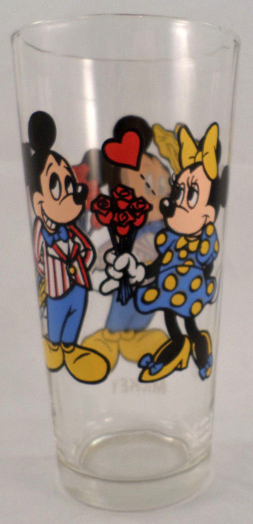 Walt Disney Mickey And Minnie Mouse Romantic Pepsi Drinking Glass 1978