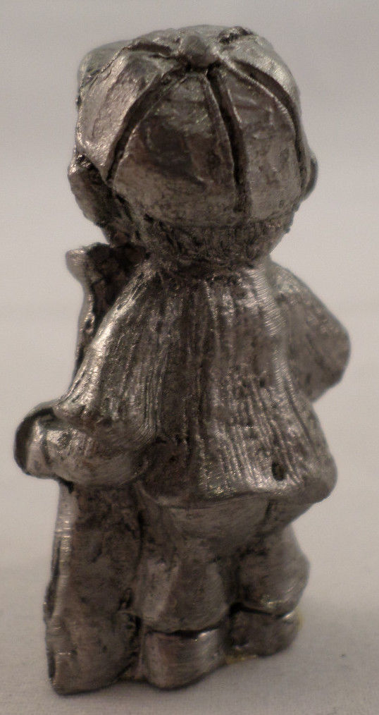 Pewter Collectible Figurine Little Boy With Baseball Glove Mit Ball And Bat Dragonfly Whispers