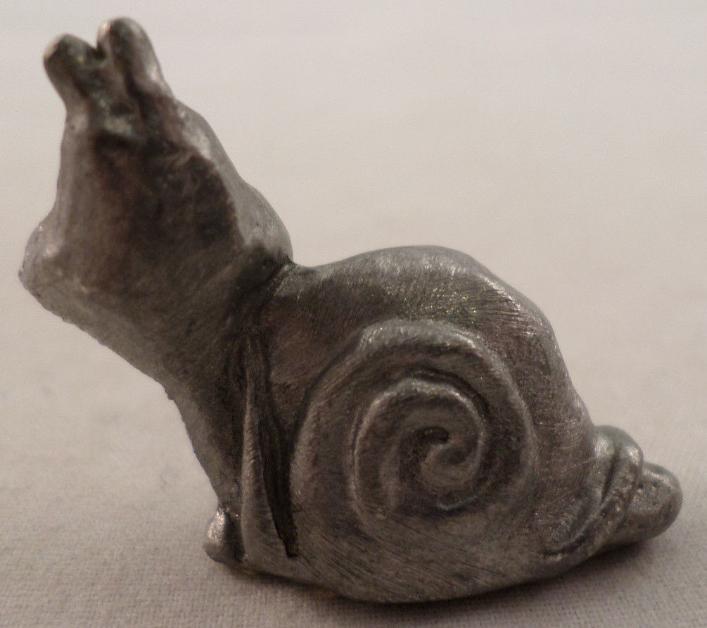 Pewter Collectible Figurine Animal Snail With A Smiley Face eBay