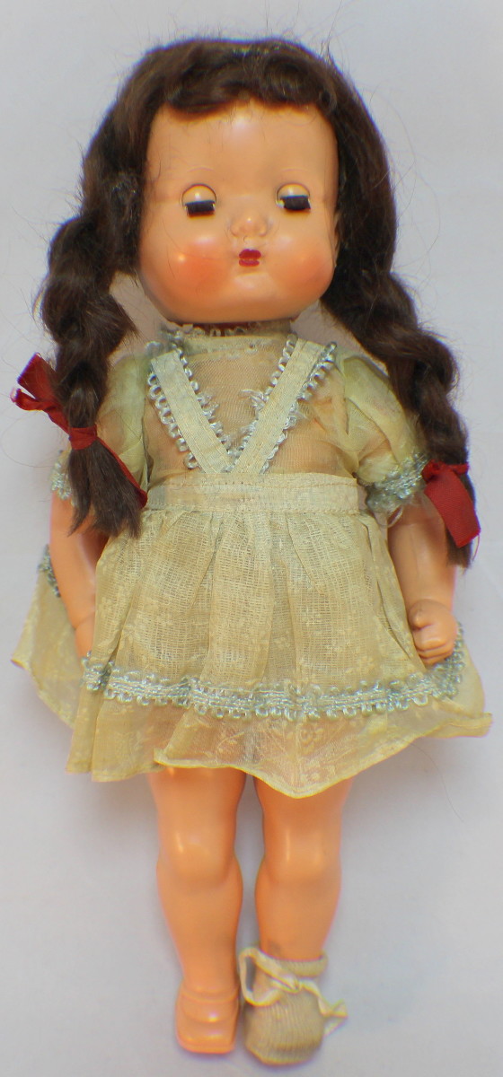 Vintage Roddy Doll in original Yellow Baby Doll Dress Made in England