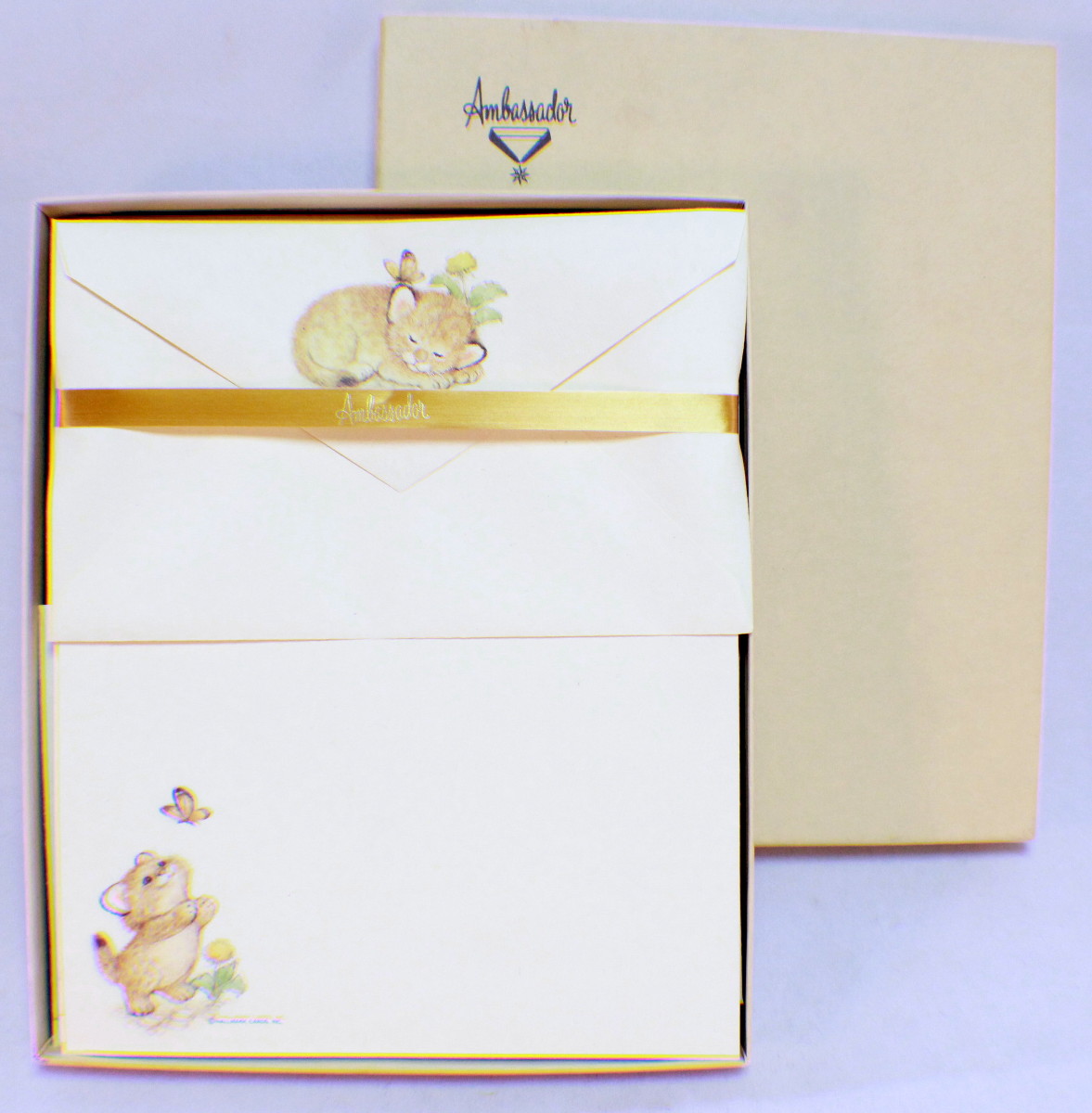 Hallmark Spotted Kitten Note Paper Envelopes Desk Stationary in box eBay