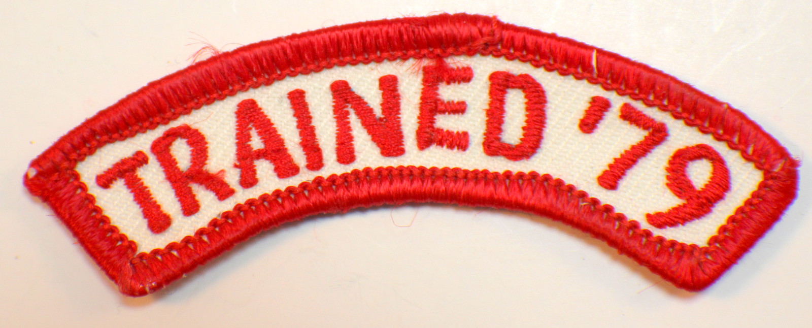 Bsa Boy Scout Uniform Patch Red And White Rocker Segment Bar Trained